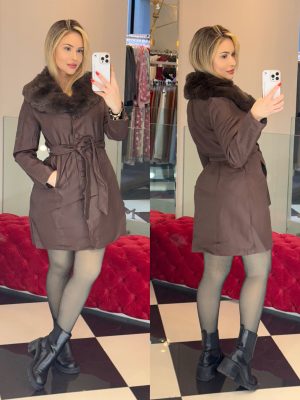 casaco courino elara preto