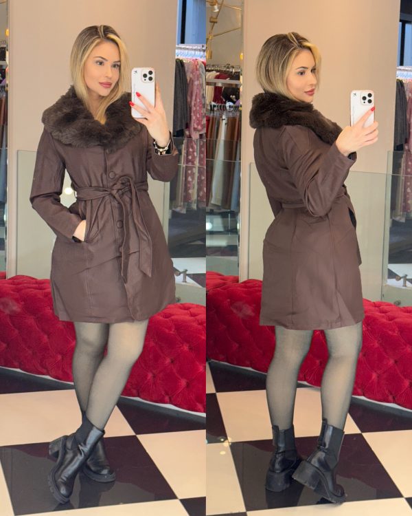 casaco courino elara preto casaco courino elara preto