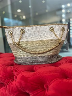 bolsa bucket tramada tricolor