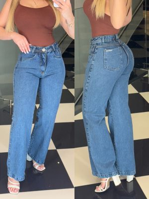 calça jeans azul wide leg eliah