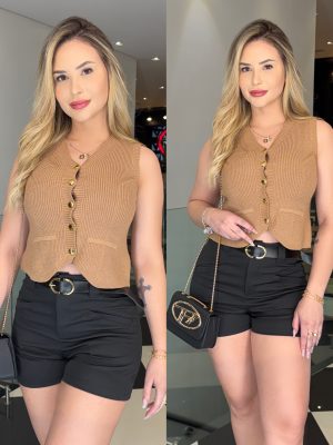 colete tricot nariane bege