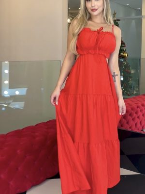 vestido magali vermelho