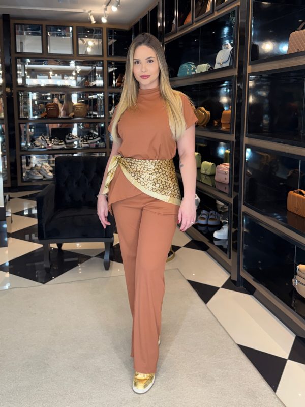 calça linho veronica marrom