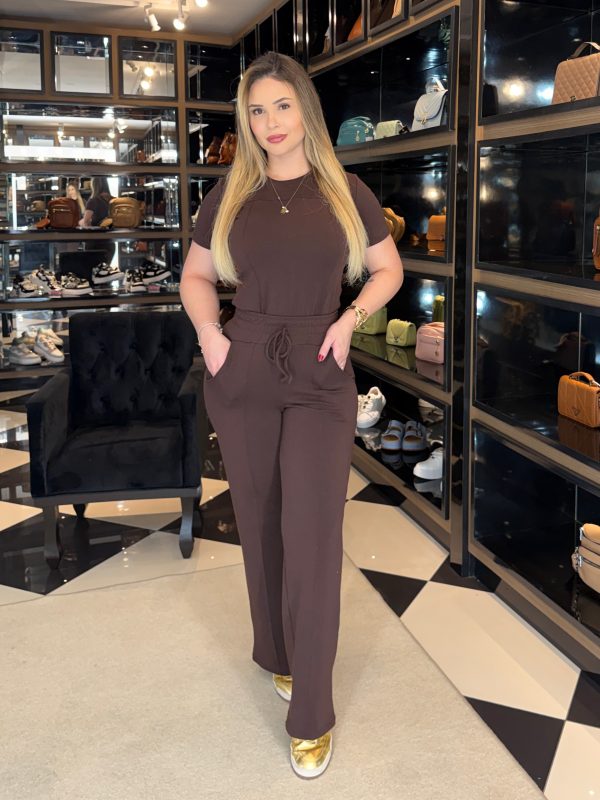 calça linho veronica marrom